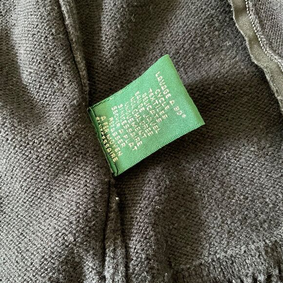 Lauren Ralph Lauren Sweater Jacket women’s M Hooded Full-zip Black w Orange trim - Picture 13 of 13